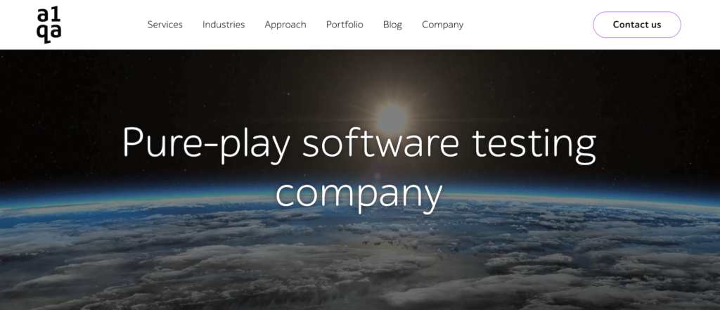 A1QA homepage: Pure-play software testing company