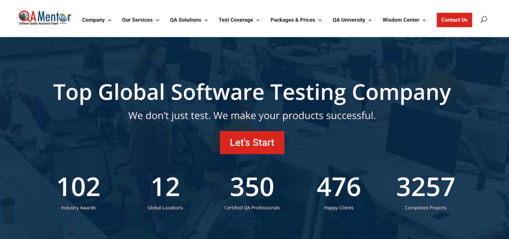 QA Mentor homepage: Top Global Software Testing Company