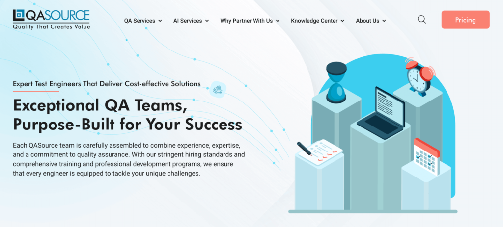 QASource homepage: Exceptional QA Teams, Purpose-Built for Your Success