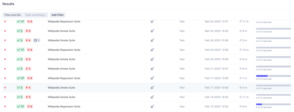 Test results with Rainforest QA