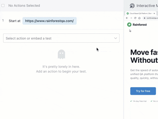 Rainforest Signup Flow GIF